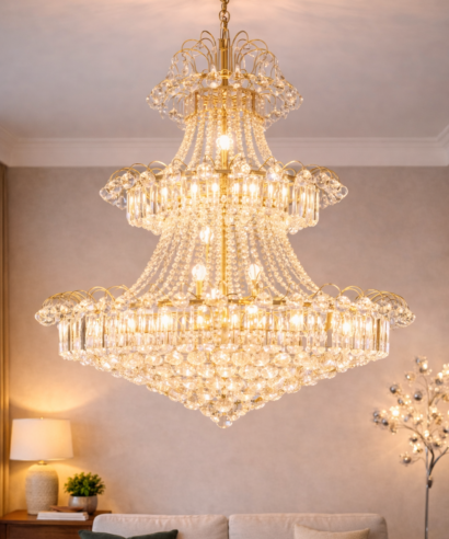 Decorative Crystal Chandelier – Multi-Tier Luxury Ceiling Light