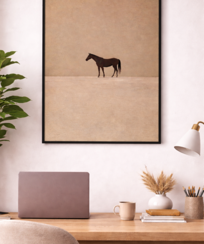 NWA-20146- BLACK HORSE WALL ART